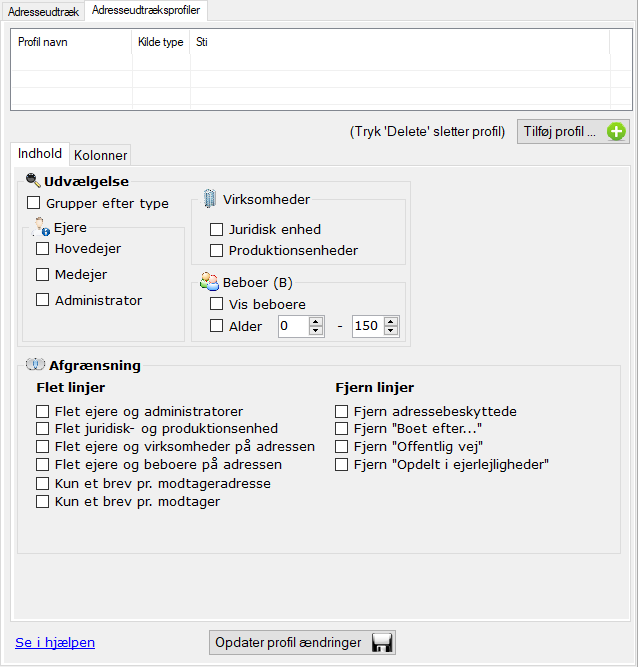 Indstillinger_Adresseudtraeksprofiler_profiler