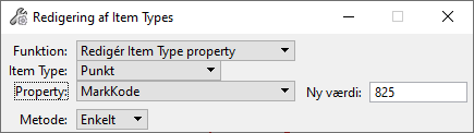 Rediger Item type property